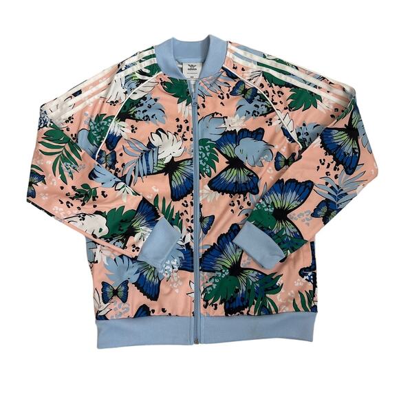 Adidas Her Studio London Zip Up Floral Track Jacket Size Youth Medium (11/12) - Picture 1 of 2